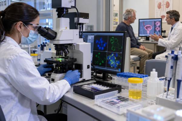 Learn how the ImmunoCyt/uCyt+ urine test uses fluorescent antibodies to support bladder cancer detection, cytology follow-up, result interpretation, and surveillance decisions.