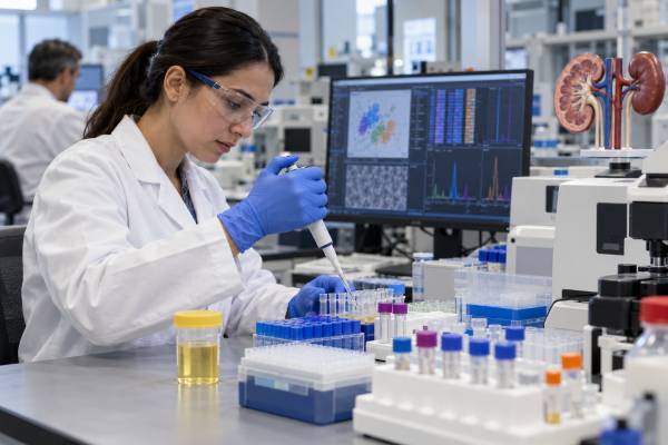 Explore KIM-1, aquaporin-1, and perilipin-2 urine biomarker research for kidney cancer, including RCC evidence, limitations, diagnostic accuracy, and current clinical use.