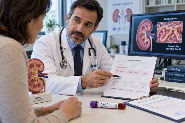 A KIM-1 blood test measures a kidney tubule injury marker. Learn what high levels may mean, why cutoffs vary, and how KIM-1 compares with creatinine and eGFR.