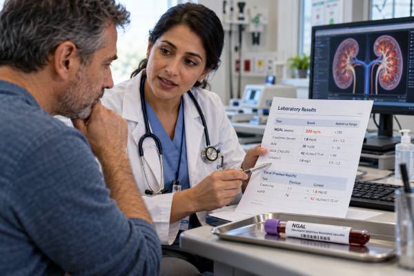 Learn what an NGAL blood test measures, why high levels can signal kidney injury, how inflammation affects results, and how NGAL compares with creatinine and eGFR.