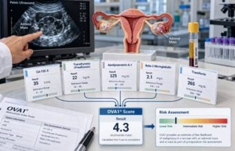 OVA1 Test: Ovarian Cancer Risk, Biomarker Score, and Result Meaning Understand what an OVA1 score means, including the five biomarkers, premenopausal and postmenopausal cutoffs, limitations, accuracy, and next steps for an ovarian mass.