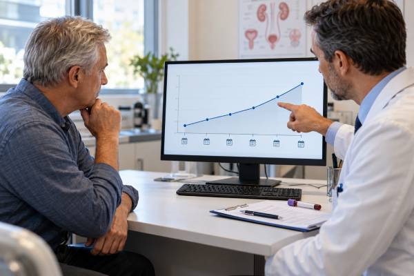 PSA Velocity Test: PSA Change Over Time and Prostate Cancer Risk PSA velocity measures PSA change in ng/mL per year, but no velocity cutoff should trigger biopsy alone. Learn how trends are calculated, interpreted, and confirmed.