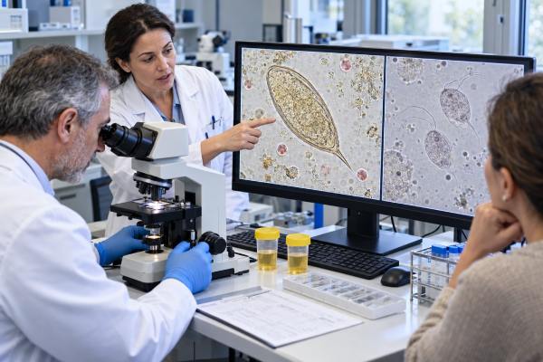 Parasites in Urine Microscopy Abnormal Findings, Schistosoma, Trichomonas, and Meaning Parasites in urine microscopy are abnormal but require accurate identification. Learn how Schistosoma and Trichomonas differ, which tests confirm them, treatment principles, and warning signs.