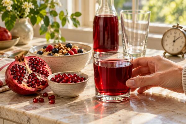Pomegranate Juice and Heart Health: Benefits, Sugar Concerns, and Best Timing Pomegranate juice may modestly support blood pressure and vascular health. Learn the heart benefits, sugar concerns, portions, timing, and medication safety.