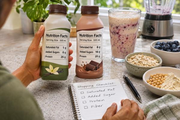Protein Shakes and Cholesterol: How to Choose a Heart-Healthy Option Choose a heart-healthy protein shake by comparing saturated fat, added sugar, sodium, calories, and protein source, with practical guidance for high cholesterol.