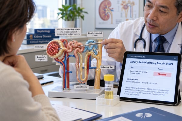 Retinol-Binding Protein Urine Test: Kidney Tubule Injury and Low-Molecular-Weight Proteinuria Learn what a urinary retinol-binding protein test shows, why RBP rises with proximal tubule injury, causes of low-molecular-weight proteinuria, and how abnormal results are evaluated.