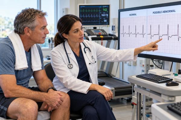 Stress Test Results Explained: What Normal and Abnormal Mean Understand cardiac stress test results, including normal and abnormal ECG, stress echo, nuclear perfusion, heart-rate, blood-pressure, and exercise-capacity findings.