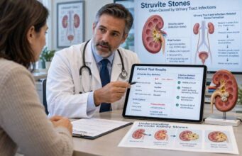 Learn how struvite stones are tested using stone analysis, urine pH, culture, bacteria, imaging, and follow-up for infection-related kidney stones.