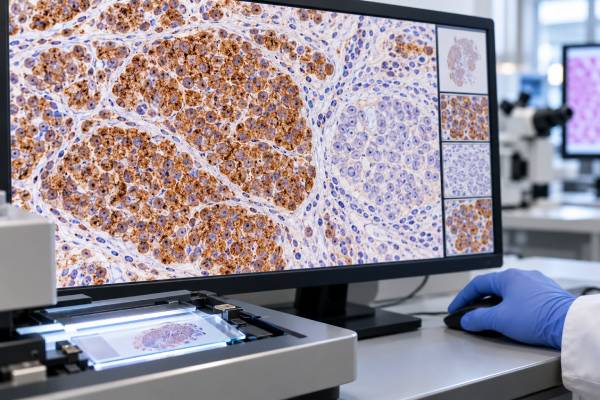 Synaptophysin IHC Test: Neuroendocrine Tumor Marker, Positive Staining, and Tumor Classification Learn what synaptophysin IHC positive staining means, how it supports neuroendocrine differentiation, how NETs and NECs are classified, and key pitfalls.
