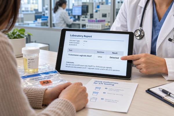Trichomonas Urine Test: STI Screening, Positive Result, and Meaning Learn how a Trichomonas urine NAAT detects trichomoniasis, what positive and negative results mean, how urine compares with vaginal swabs, and when retesting is needed.