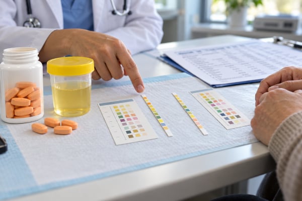Urine Ascorbic Acid Test: Vitamin C Interference and False-Negative Dipstick Results Learn how urine ascorbic acid and vitamin C supplements can cause false-negative dipstick results for blood, glucose, nitrite, bilirubin, and other markers.