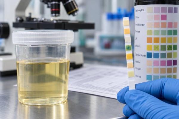 Urine Blood Dipstick Test: Positive Blood, Hematuria, Causes, and Follow-Up Understand urine blood dipstick test: positive blood, hematuria, causes, and follow-up, including what the result measures, common causes, false results, confirmatory testing, and when medical follow-up matters.