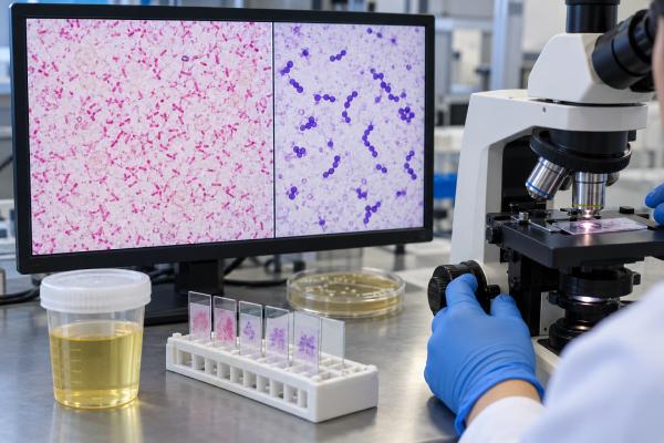 Urine Gram Stain Test: Bacteria Type, Infection, and Preliminary Culture Clues Learn how a urine Gram stain shows gram-negative or gram-positive bacteria, what a negative result means, and how preliminary findings compare with urine culture.