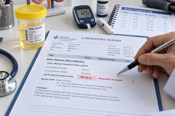 Urine Microalbumin Test: High Levels, Kidney Damage, Diabetes, and Meaning Learn what a urine microalbumin test measures, what high levels mean, how diabetes and blood pressure affect albuminuria, and when repeat kidney testing is needed.