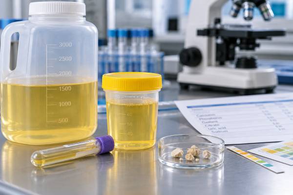 A urine phosphorus test helps assess mineral balance, 24-hour phosphorus results, and calcium phosphate stone risk alongside urine pH, calcium, citrate, and volume.
