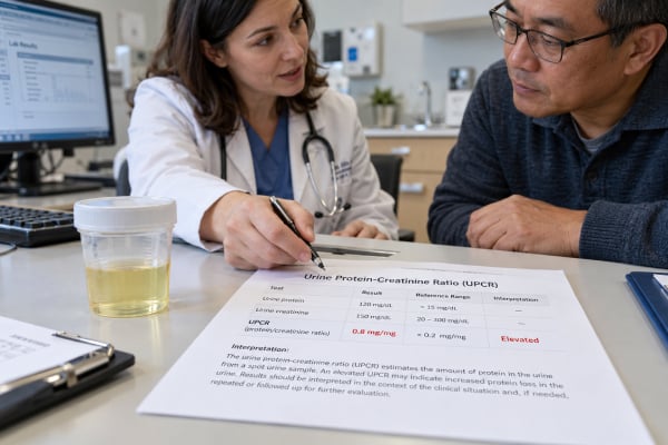 Urine Protein-Creatinine Ratio (UPCR) Test: Proteinuria, Kidney Disease, and Result Meaning Understand the UPCR test, including common ranges, causes of high urine protein, differences from uACR, collection limits, nephrotic-range values, and follow-up.