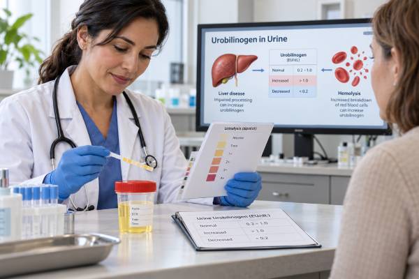 Urine Urobilinogen Test: High, Low, Liver Disease, Hemolysis, and Meaning