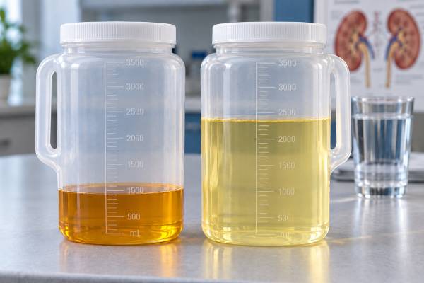 A urine volume test shows whether urine output is low enough to concentrate stone-forming minerals and helps guide hydration targets for kidney stone prevention.