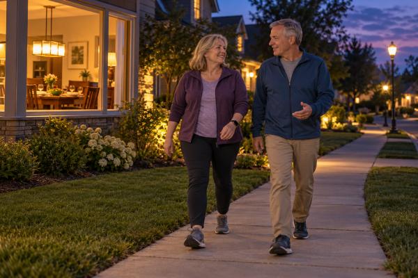 Walking after dinner can blunt post-meal blood sugar and add heart-healthy activity. Learn the best timing, pace, duration, sleep effects, and important safety cautions.
