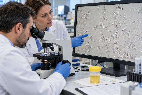 Learn what white blood cells in urine mean, common pyuria thresholds, how UTI differs from sterile pyuria, and when culture, repeat testing, or urgent care is needed.