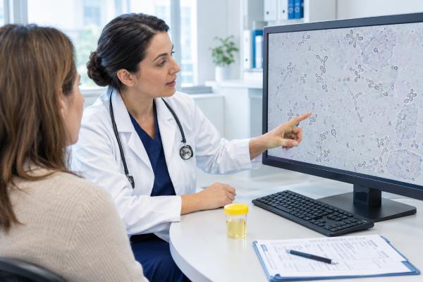 Learn what yeast in urine microscopy means, how Candida contamination differs from candiduria and infection, which risk factors matter, and when treatment is needed.