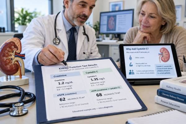 Learn how eGFR with cystatin C estimates kidney filtration, why combined creatinine-cystatin C equations improve accuracy, what discordant results mean, and when more precise kidney testing is useful.